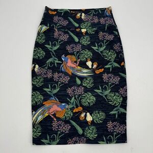 LuLaRoe Tropical Bird‎ Floral Pencil Skirt XS
